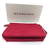 Burberry Large Military Red Pouch Travel Toiletry Makeup Bag with Gift Box