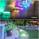 (4 Pack) Multicolor Accent Submersible Waterproof LED Lights Remote Controlled