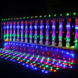 Color Changing RGB LED Net Mesh Lights, Outdoor Curtain Hanging Fairy String Decorations, 12ft x 5ft