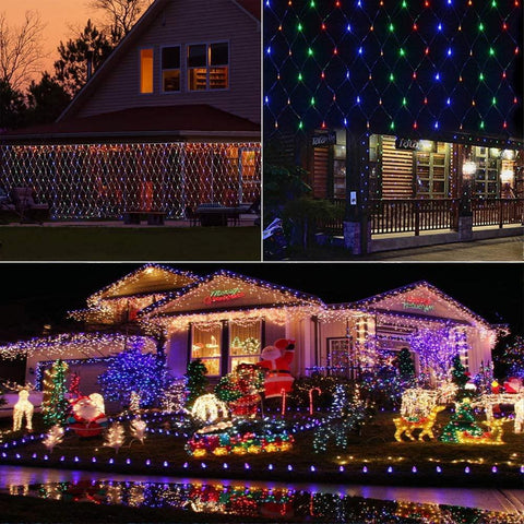 Color Changing RGB LED Net Mesh Lights, Outdoor Curtain Hanging Fairy String Decorations, 12ft x 5ft