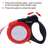 DOGNESS Reflective Retractable Dog Leash, One Button Brake & Lock Anti-Slip Hand,  UpTo 120 lbs, Length 19.6 ft, XL
