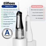 Elifloss Cordless Rechargeable Water Dental Flosser Oral Irrigator with 4 Modes and 7 Tips