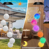 Solar Powered Wind Chime with Color Changing Crystal Balls LED Lights