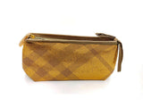 Burberry Large Metallic Gold Travel Toiletry Makeup Bag Pouch