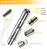Cat Laser Pointer, Red Light Pointer, Pet Interactive Toy for Cats and Dogs with 3 Modes and USB Recharge