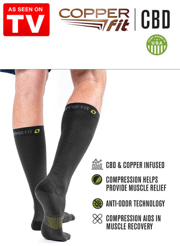 Copper Fit CBD and Copper Infused Compression Socks (1-Pair
