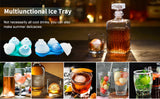 Silicone Sphere Ice Cube Trays with Lids, Creates 8 Giant Sphere Ice Cubes, BPA Free, Ice Ball Maker