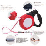 DOGNESS Reflective Retractable Dog Leash, One Button Brake & Lock Anti-Slip Hand,  UpTo 120 lbs, Length 19.6 ft, XL