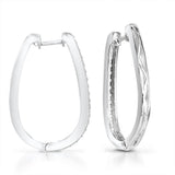 Lab Created  White Sapphire Hoop Earrings in Sterling silver