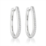 Lab Created  White Sapphire Hoop Earrings in Sterling silver