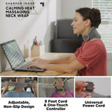 Sharper Image Calming Heat Massaging Neck Wrap, Grey