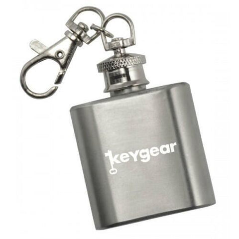 KeyGear MINI FLASK, Stainless Steel, 1oz, Silver Flask