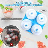 Silicone Sphere Ice Cube Trays with Lids, Creates 8 Giant Sphere Ice Cubes, BPA Free, Ice Ball Maker