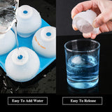 Silicone Sphere Ice Cube Trays with Lids, Creates 8 Giant Sphere Ice Cubes, BPA Free, Ice Ball Maker