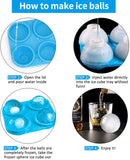 Silicone Sphere Ice Cube Trays with Lids, Creates 8 Giant Sphere Ice Cubes, BPA Free, Ice Ball Maker