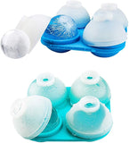 Silicone Sphere Ice Cube Trays with Lids, Creates 8 Giant Sphere Ice Cubes, BPA Free, Ice Ball Maker