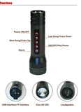 Magic Music Torch Bicycle LED Flashlight With Alarm & MP3 Player - Bike Light with MP3 Player