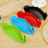 (2 Pack) Clip-on Silicone Pot Strainer Heat Resistant Clip On Strainer for Pots Pans Bowls