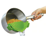 (2 Pack) Clip-on Silicone Pot Strainer Heat Resistant Clip On Strainer for Pots Pans Bowls